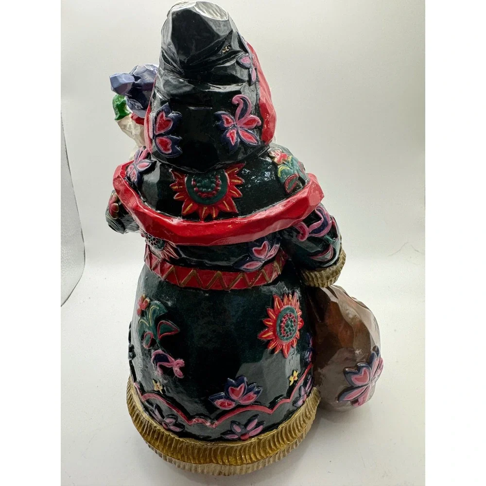 Santa Claus Figurine with Snowman and Gift‎ Sack Festive Holiday Decor